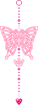 Розовая бабочка-подвеска